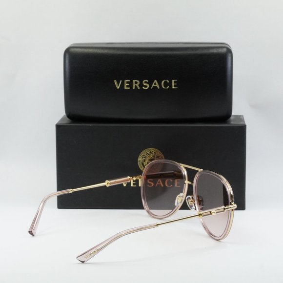 FINAL PRICE NEW VERSACE VE2260 100213 BROWN PINK GRADIENT SUNGLASSES - Picture 9 of 10